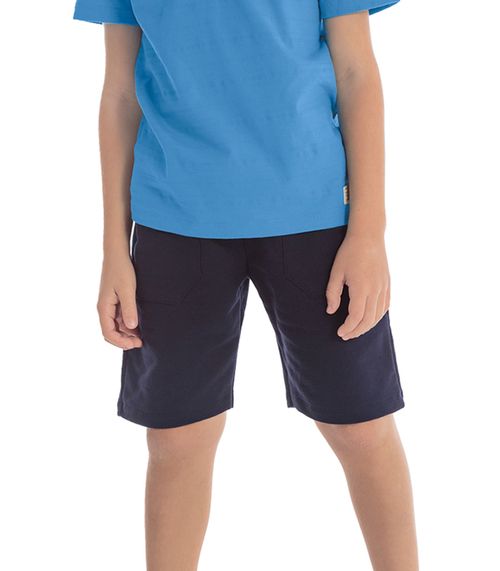 Bermuda Infantil Masculina Moletom Trick Nick Azul