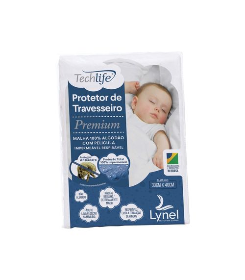 Protetor de Travesseiro Impermeável Baby Lynel Branco