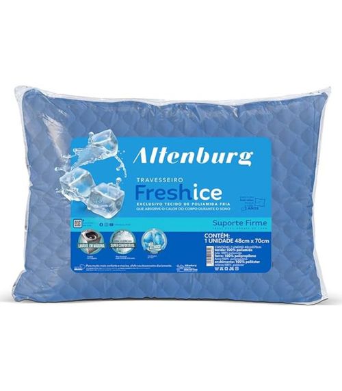 Travesseiro Altenburg Fresh Ice Azul Branco