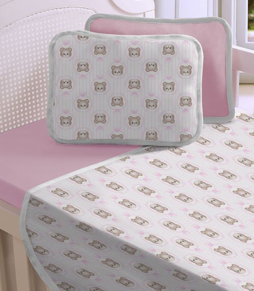 Jogo Cama Baby Estampado Vivaldi Rosa