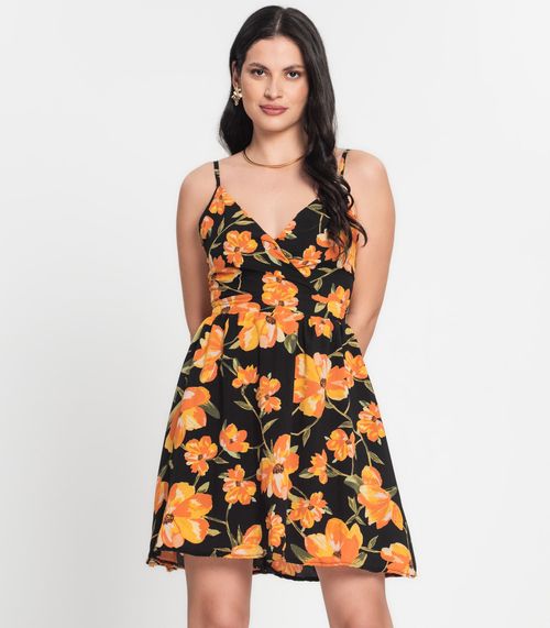 Vestido Feminino Estampado Curto Select Preto