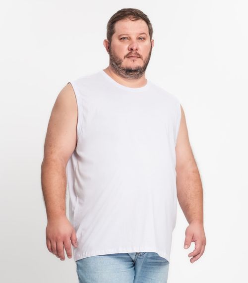 Regata Em Meia Malha Plus Size Masculina Kohmar Branco