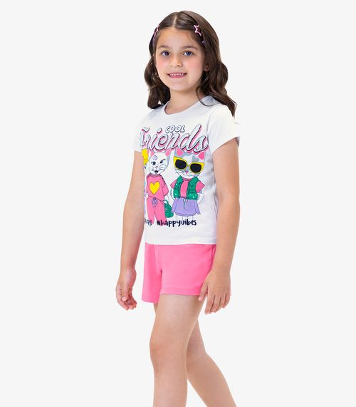 Conjunto Infantil Feminino Friends Rovi Kids Branco