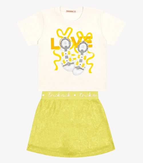 Conjunto Infantil Blusa Com Saia Trick Nick Verde