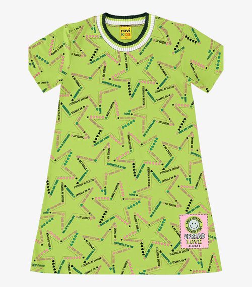 Vestido Infantil Star Rovi Kids Verde