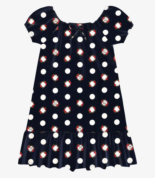 Vestido Infantil De Bolinhas Trick Nick Azul