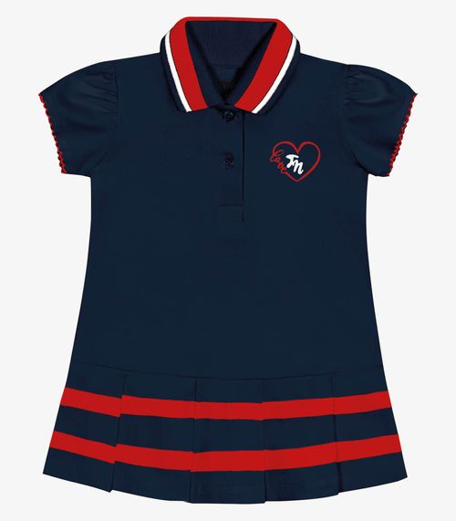 Vestido Infantil Feminino Polo Trick Nick Azul