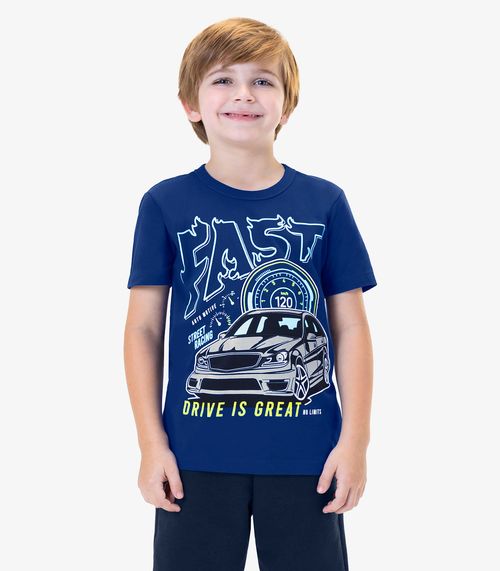 Camiseta Infantil Masculina Rovi Kids Azul