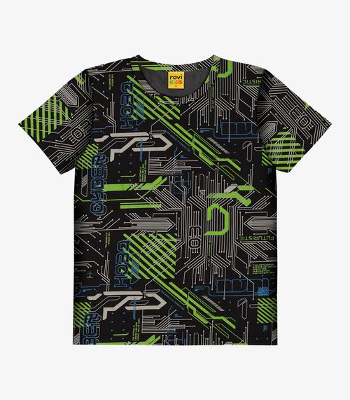 Camiseta Infantil Masculina Estampada Rovi Kids Preto