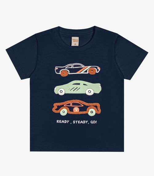 Camiseta Infantil Masculina Carros Trick Nick Azul