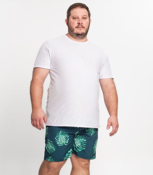 Bermuda Tactel Elastano Masculina Plus Nell Ondas Verde