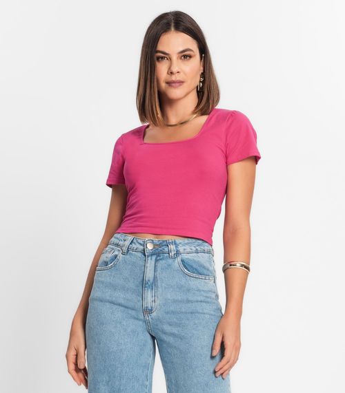 Blusa Cropped Feminina Rovitex Rosa