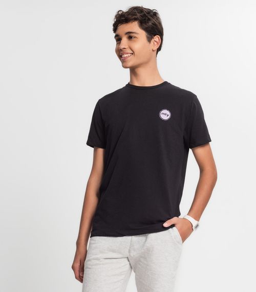 Camiseta Juvenil Masculina Minty Preto