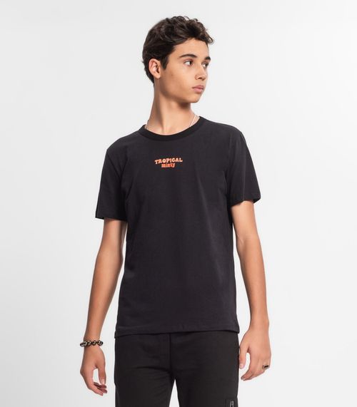 Camiseta Juvenil Masculina Minty Preto