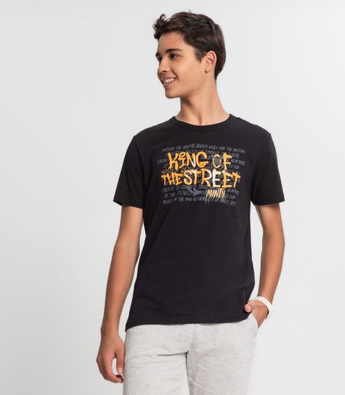 Camiseta Juvenil Masculina Minty Preto