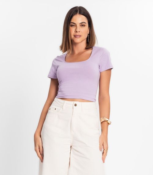 Blusa Cropped Feminina Rovitex Roxo