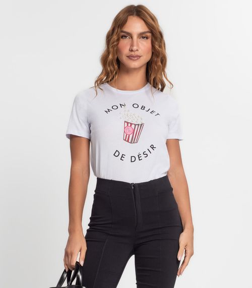 Camiseta Feminina Em Meia Malha Endless Branco