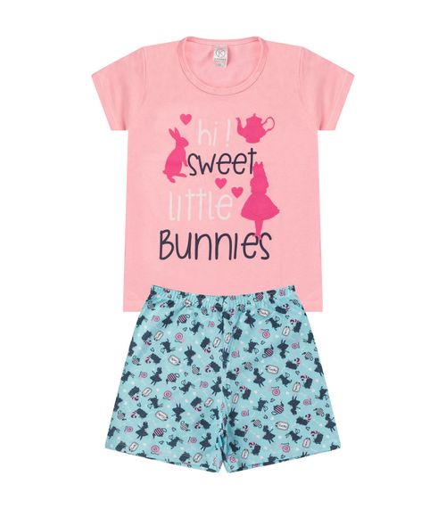 Pijama Infantil Menina Brilha no Escuro Kappes Rosa