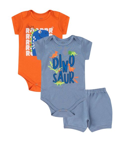 Kit Body Infantil Curto 3 Peças Kappes Laranja