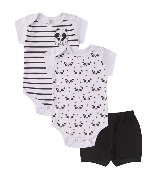 Kit Body Infantil Curto 3 Peças Kappes Branco