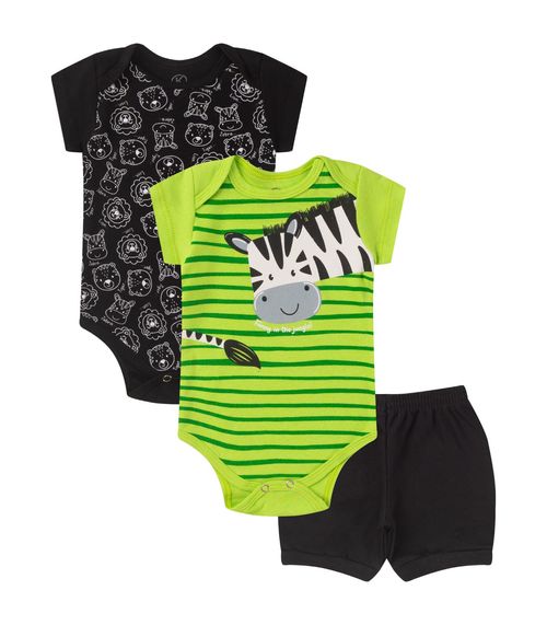 Kit Body Infantil Curto 3 Peças Kappes Preto