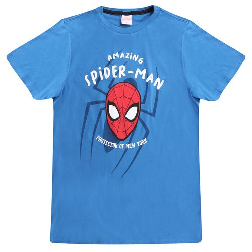 Camiseta Marvel Spider Rosto Protect Azul