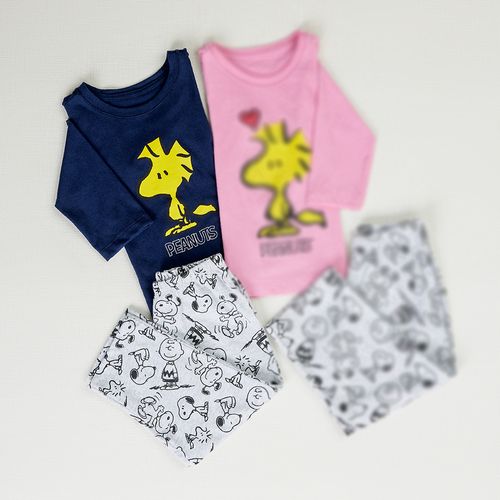 Pijama Manga Longa Infantil Snoopy Azul - Snoopy