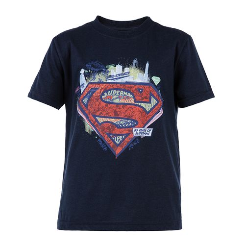 Camiseta Manga Curta Infantil SuperMan Marinho - Warner