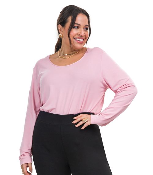 Blusa Manga Longa Viscotorcion Secret Glam Rosa