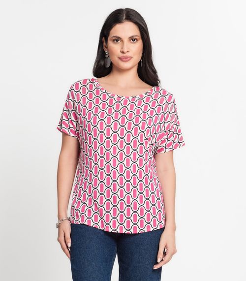 Blusa Feminina Estampada Rovitex Rosa