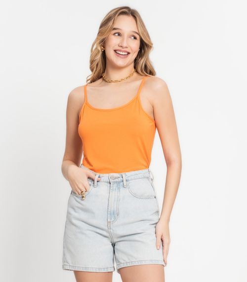 Blusa Feminina de Alças Básica Rovitex Laranja