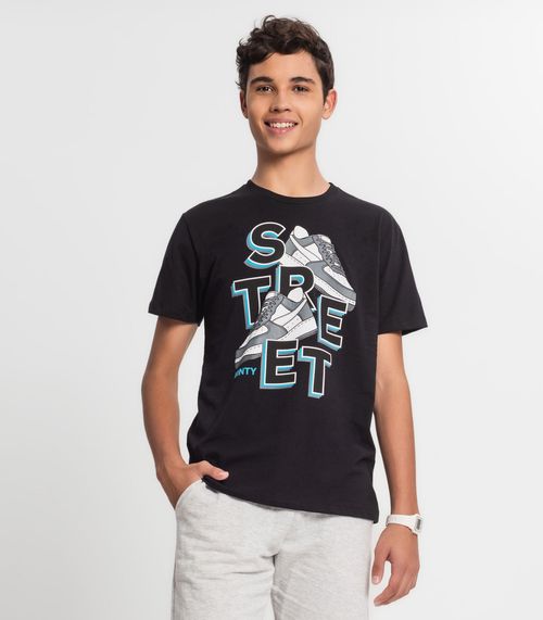 Camiseta Juvenil Masculina Street Minty Preto