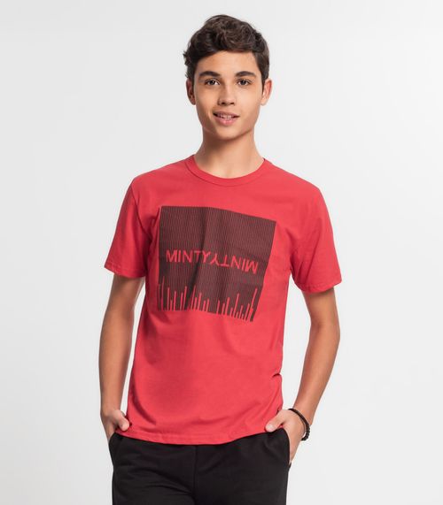 Camiseta Juvenil Masculina Minty Vermelho