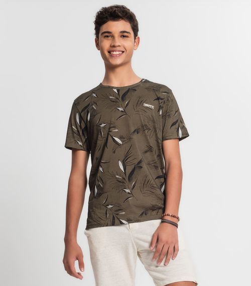 Camiseta Juvenil Masculina Estampada Minty Verde