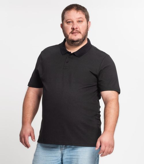 Camisa Polo Piquet Plus Size Masculino Kohmar Preto