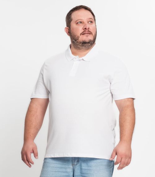 Camisa Polo Piquet Plus Size Masculino Kohmar Branco