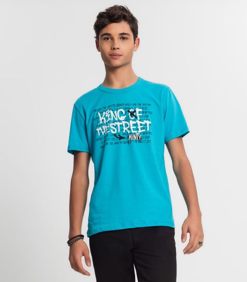 Camiseta Juvenil Masculina Minty Azul