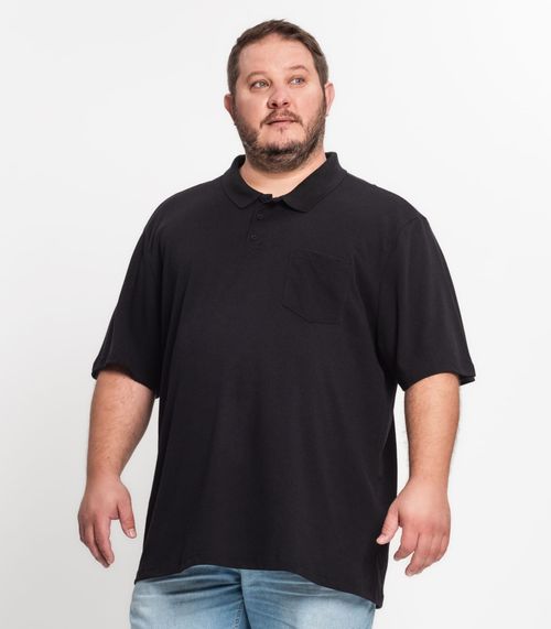 Camisa Polo Piquet Plus Size Masculina Kohmar Preto