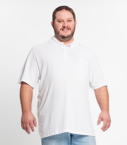 Camisa Polo Piquet Plus Size Masculina Kohmar Branco