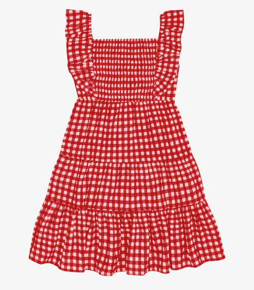 Vestido Infantil Xadrez Trick Nick Vermelho