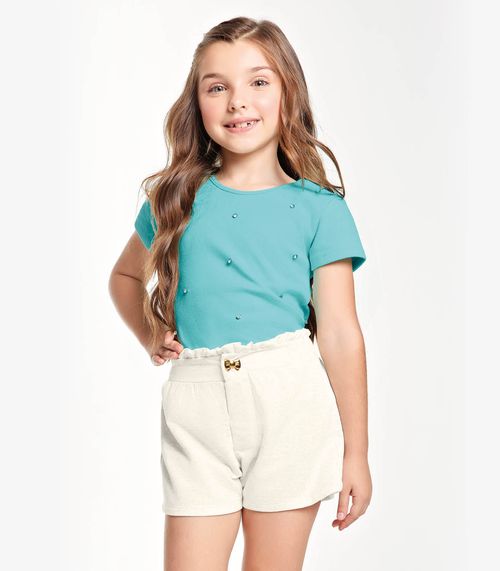 Blusa Infantil Feminina Em Ribana Trick Nick Azul