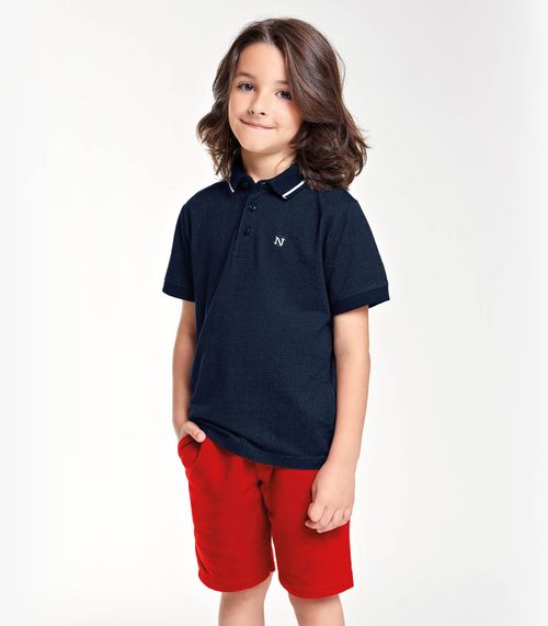 Conjunto Infantil Polo Com Bermuda Trick Nick Azul