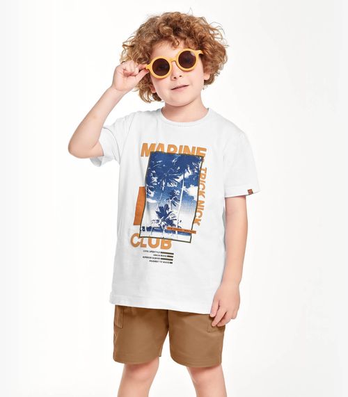 Conjunto Infantil Camiseta Com Bermuda Trick Nick Branco