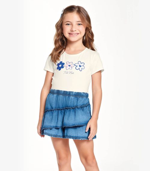 Conjunto Infantil Blusa Com Saia Trick Nick Bege