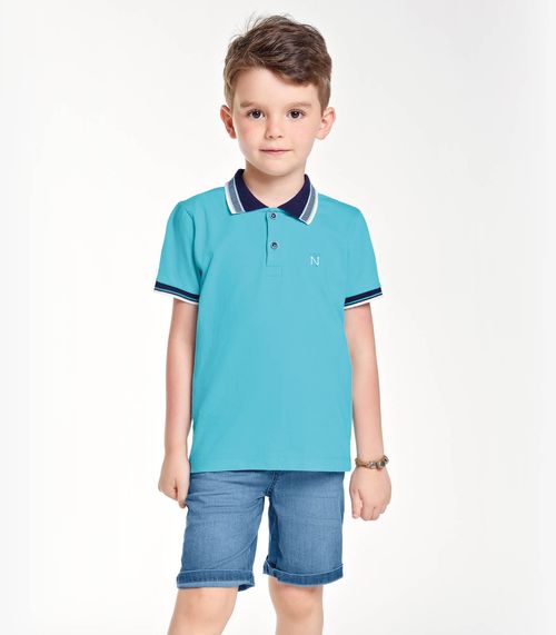 Conjunto Infantil Polo Com Bermuda Trick Nick Azul