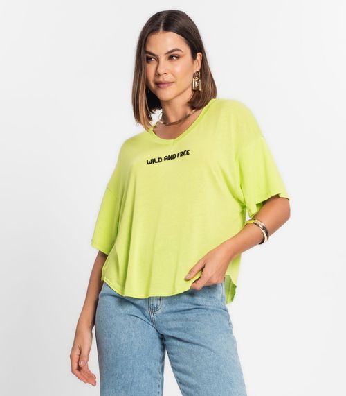 Blusa Manga Curta Feminina Rovitex Verde