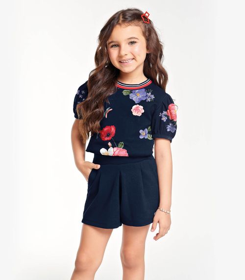 Conjunto Infantil Blusa Com Shorts Trick Nick Azul