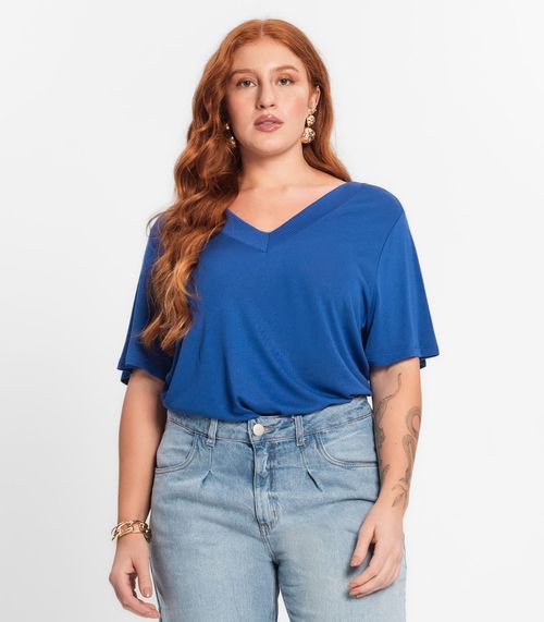 Blusa Feminina Plus Size Secret Glam Azul