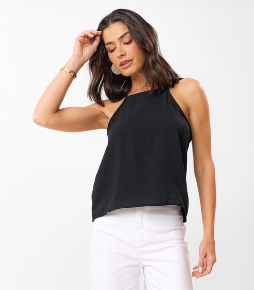 Blusa Feminina De Alça Em Air Flow Rovitex Preto