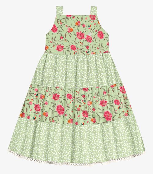 Vestido Infantil Feminino De Alça Trick Nick Verde